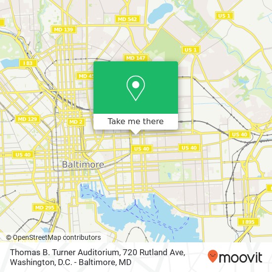 Mapa de Thomas B. Turner Auditorium, 720 Rutland Ave