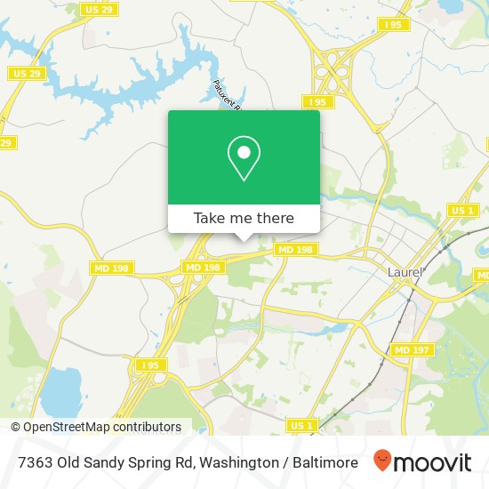 Mapa de 7363 Old Sandy Spring Rd, Laurel, MD 20707