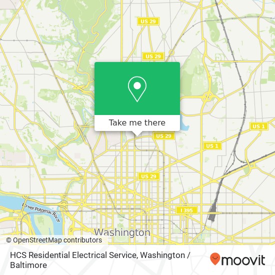 Mapa de HCS Residential Electrical Service, 1345 Florida Ave NW