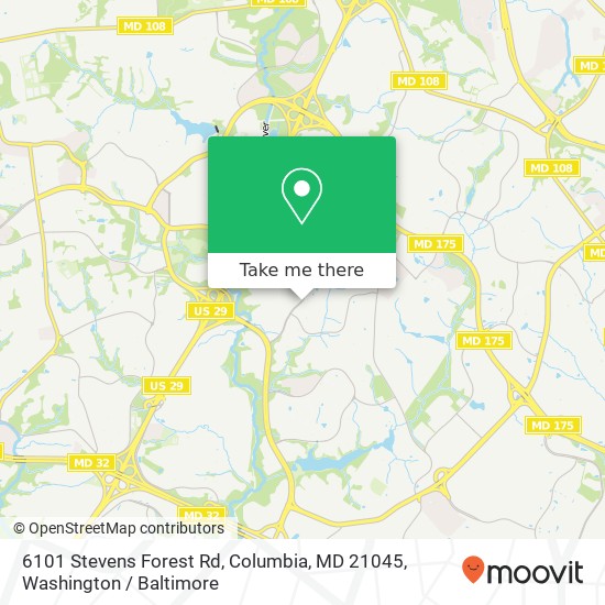 Mapa de 6101 Stevens Forest Rd, Columbia, MD 21045