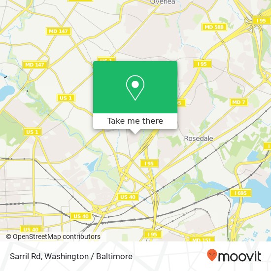 Mapa de Sarril Rd, Baltimore, MD 21206