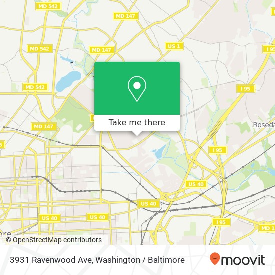 Mapa de 3931 Ravenwood Ave, Baltimore, MD 21213