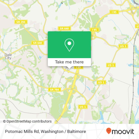 Mapa de Potomac Mills Rd, Woodbridge, VA 22192