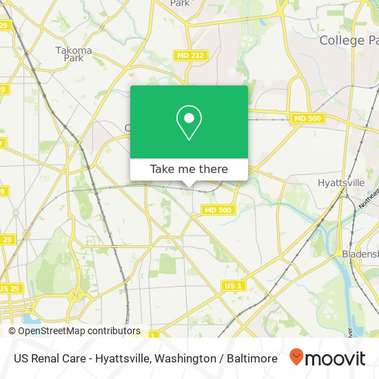 Mapa de US Renal Care - Hyattsville, 4920 Lasalle Rd