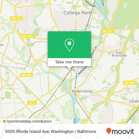 Mapa de 5000 Rhode Island Ave, Hyattsville, MD 20781