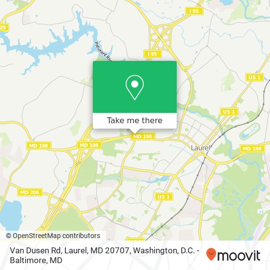 Mapa de Van Dusen Rd, Laurel, MD 20707