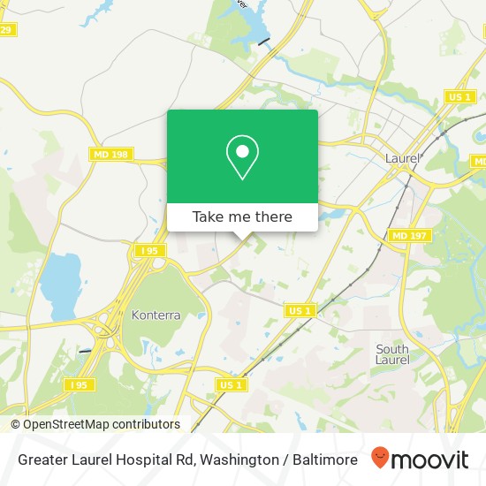 Mapa de Greater Laurel Hospital Rd, Laurel, MD 20707