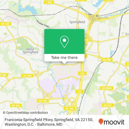 Mapa de Franconia-Springfield Pkwy, Springfield, VA 22150