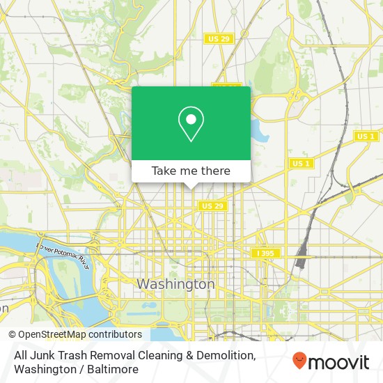 All Junk Trash Removal Cleaning & Demolition, 1700 14th St NW map