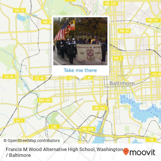 Mapa de Francis M Wood Alternative High School, 1001 W Saratoga St