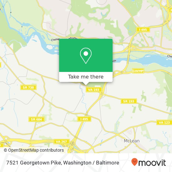 Mapa de 7521 Georgetown Pike, McLean (MC LEAN), VA 22102