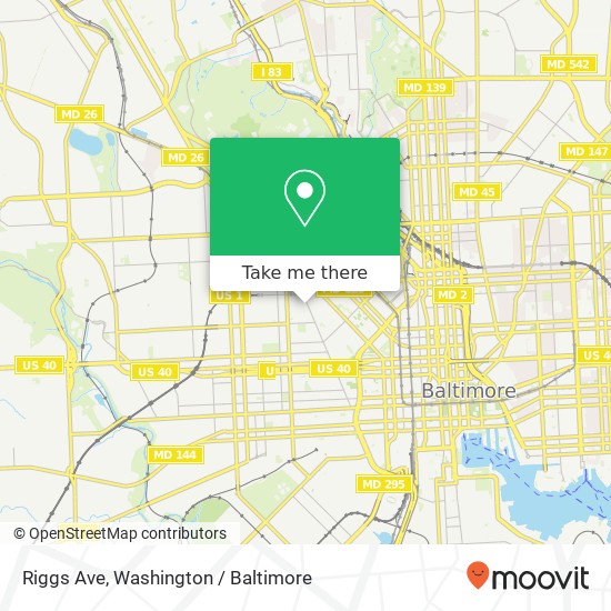 Mapa de Riggs Ave, Baltimore, MD 21217