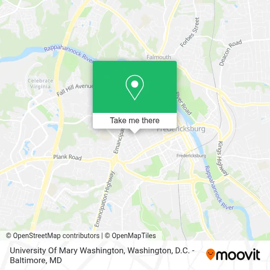 University Of Mary Washington map