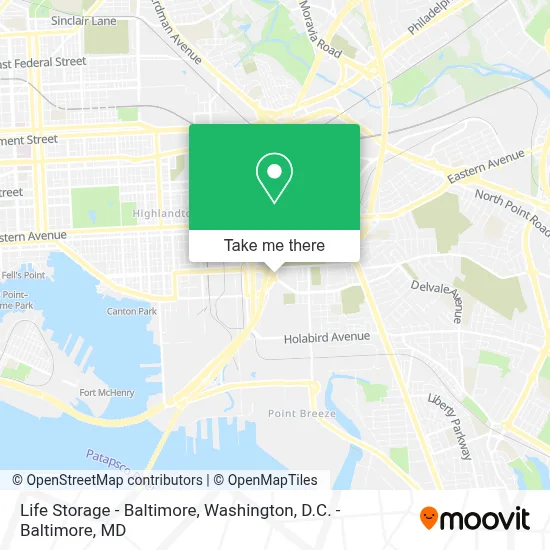 Life Storage - Baltimore map
