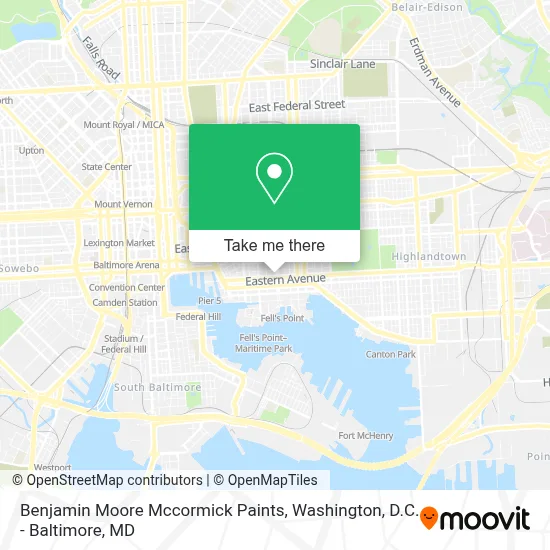 Benjamin Moore Mccormick Paints map