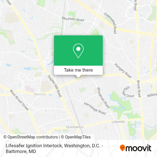 Lifesafer Ignition Interlock map