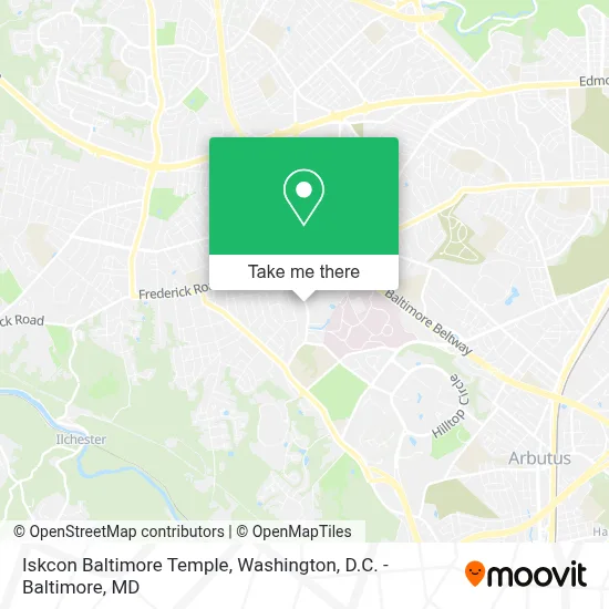Iskcon Baltimore Temple map