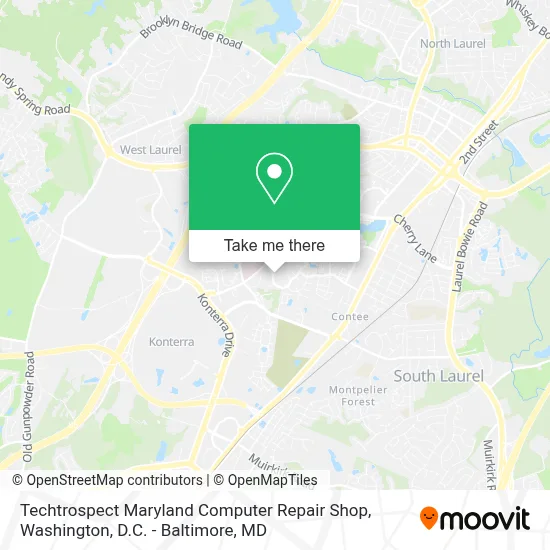 Techtrospect Maryland Computer Repair Shop map