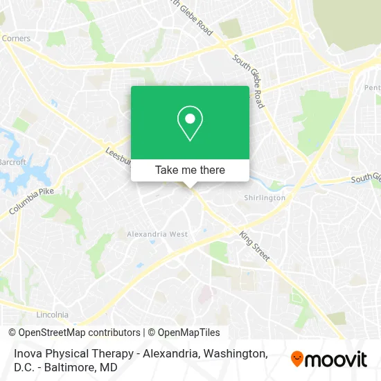 Inova Physical Therapy - Alexandria map