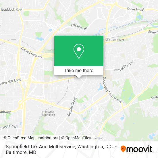 Springfield Tax And Multiservice map