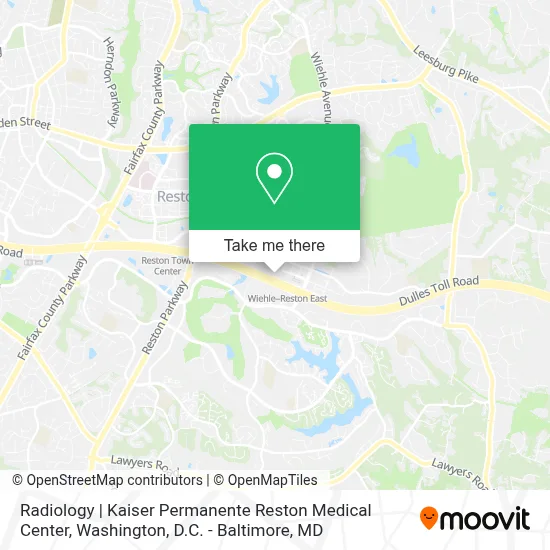 Radiology | Kaiser Permanente Reston Medical Center map