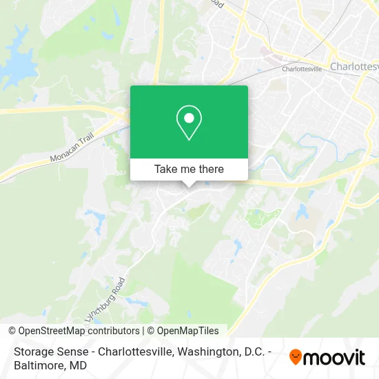 Storage Sense - Charlottesville map