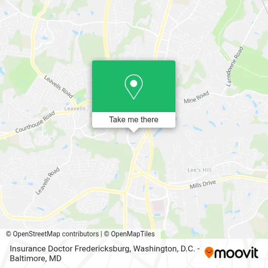 Insurance Doctor Fredericksburg map