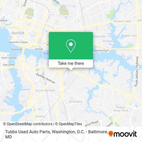 Tubbs Used Auto Parts map