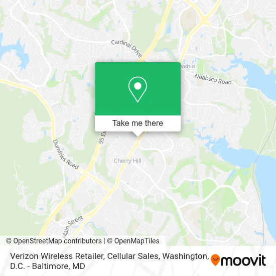 Verizon Wireless Retailer, Cellular Sales map
