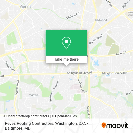 Reyes Roofing Contractors map