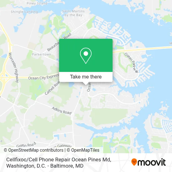 Cellfixoc / Cell Phone Repair Ocean Pines Md map