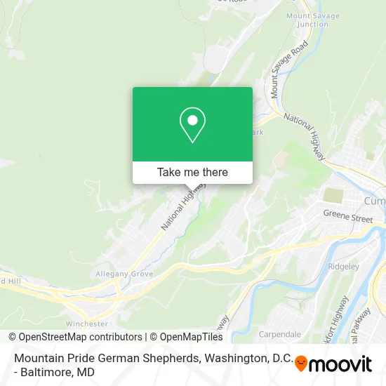Mountain Pride German Shepherds map