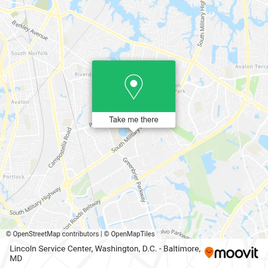 Lincoln Service Center map