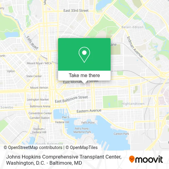 Johns Hopkins Comprehensive Transplant Center map