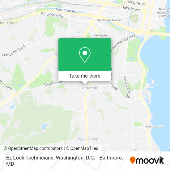 Ez Lock Technicians map