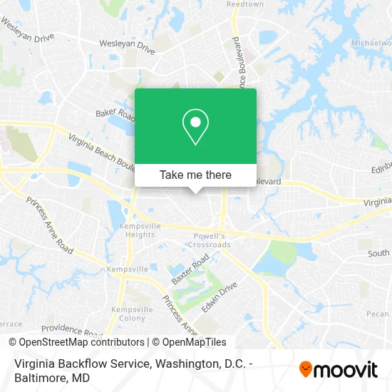 Virginia Backflow Service map