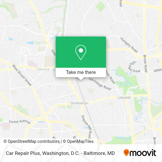 Car Repair Plus map