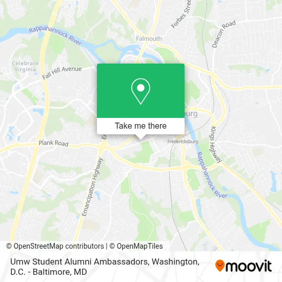 Umw Student Alumni Ambassadors map