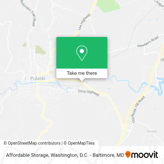 Affordable Storage map
