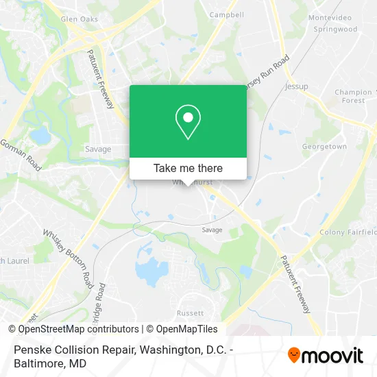 Penske Collision Repair map