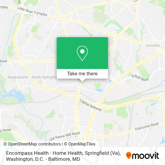 Encompass Health - Home Health, Springfield (Va) map