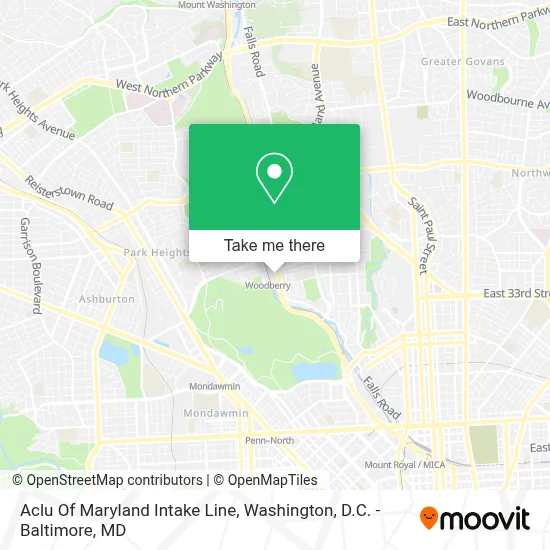 Aclu Of Maryland Intake Line map