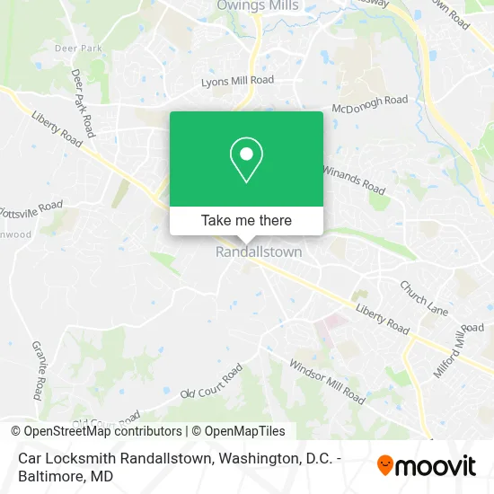 Car Locksmith Randallstown map
