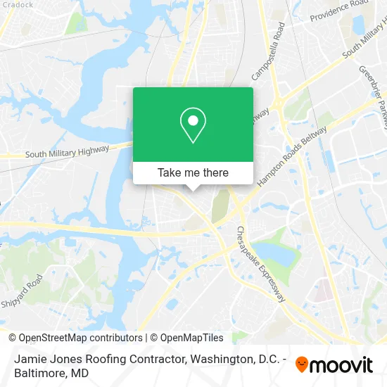 Jamie Jones Roofing Contractor map