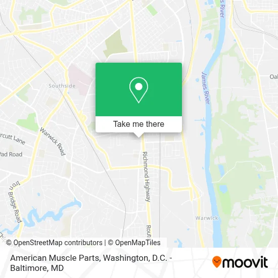 American Muscle Parts map