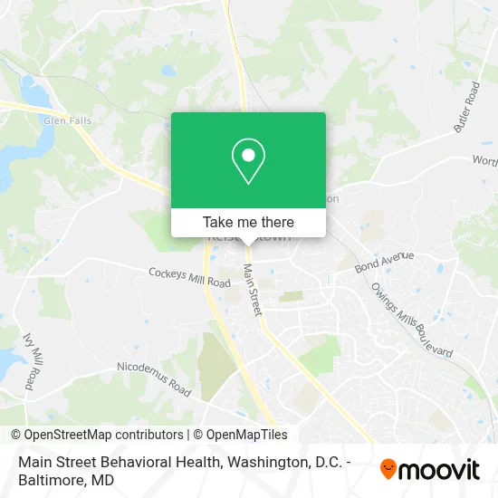 Main Street Behavioral Health map