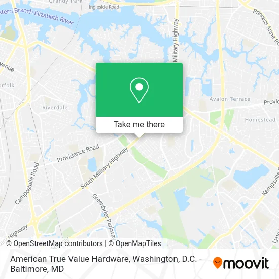 American True Value Hardware map