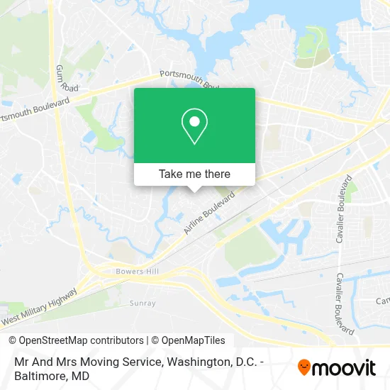 Mr And Mrs Moving Service map