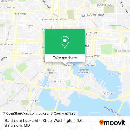 Baltimore Locksmith Shop map