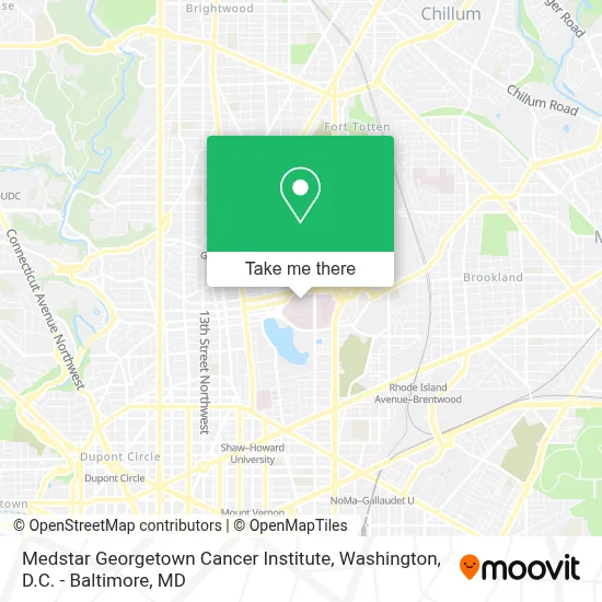 Medstar Georgetown Cancer Institute map
